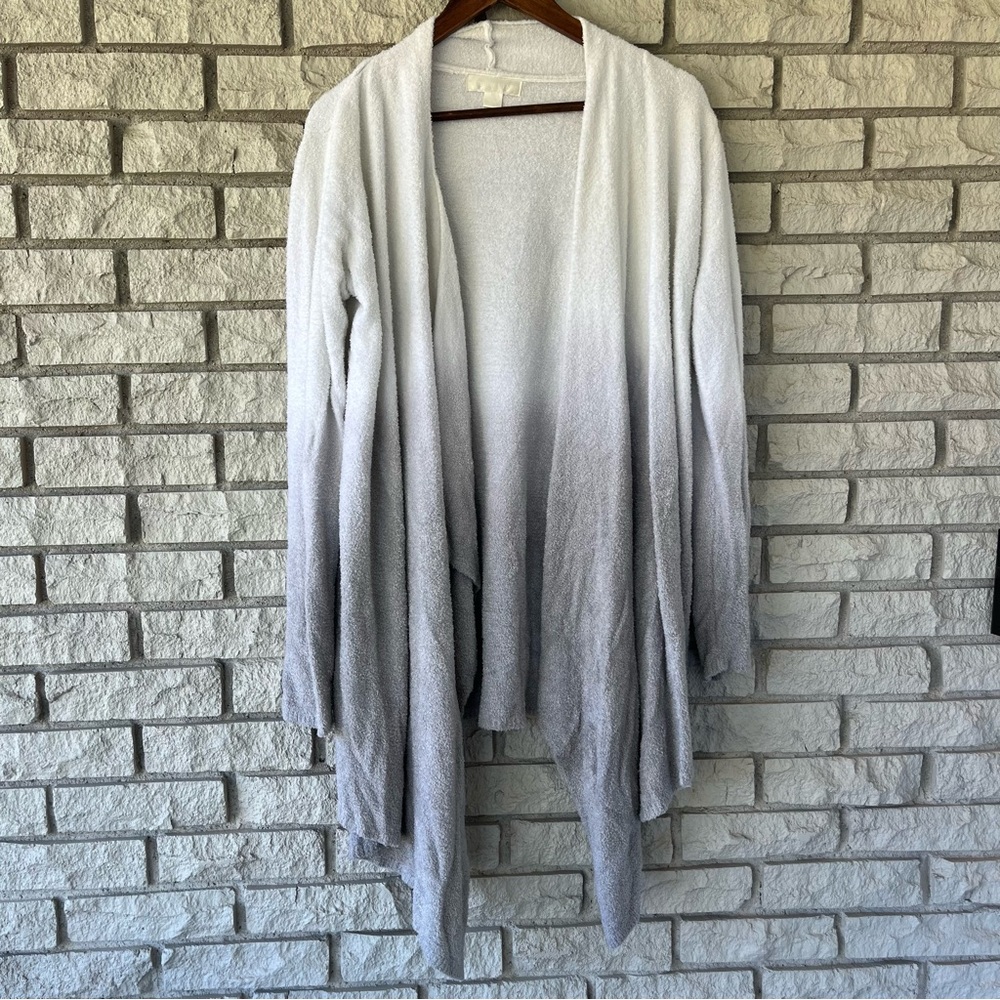 Barefoot Dreams Off White Gray Ombre 
Hi-Low Cardigan Size L/XL Style 436